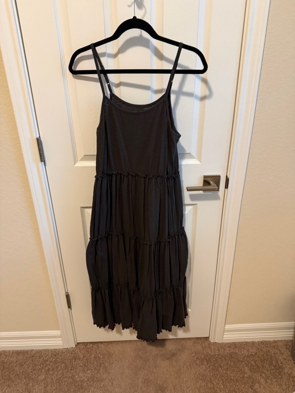 NATURAL LIFE Deep Green Tiered Spaghetti-Strap Maxi Dress